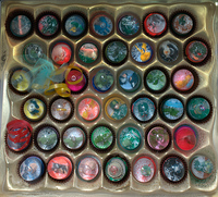 Snow Capsules in 42-piece Truffle Box, From Above, 2010, 17"x17", Archival Ink Jet